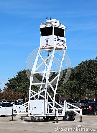 SkyWatch mobile surveillance tower trailer Editorial Stock Photo