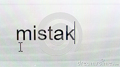 Skärm för dator för closeup för felgrammatiktypo Skärm för dator för closeup för felgrammatiktypo