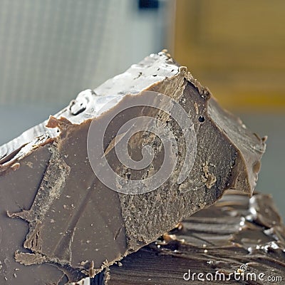 Slab chocolate square Stock Photo