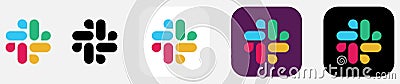 Slack logos set Vector Illustration