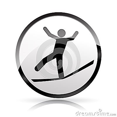 Slackline icon on white background Vector Illustration