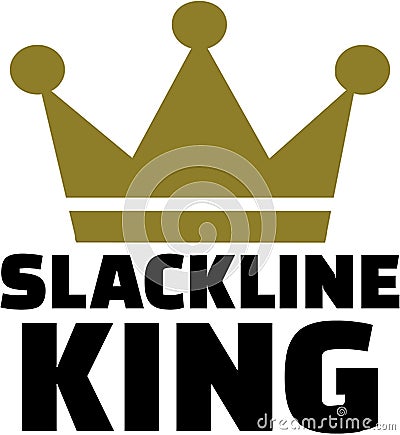 Slackline king with crown Vector Illustration