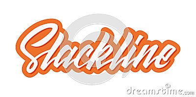 Slackline orange lettering logo Cartoon Illustration