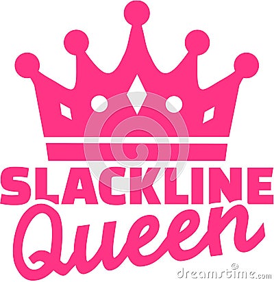 Slackline queen with crown Vector Illustration