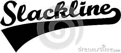 Slackline word with retro font Vector Illustration