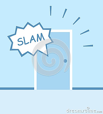 Slamming door illustration. Vector Illustration