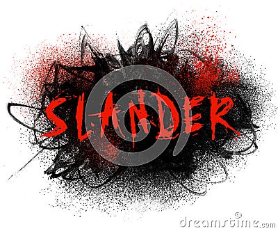 Slander Typography Illustration Cartoon Illustration