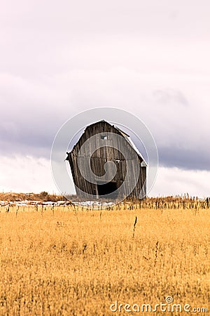 Slanted Barn Stock Photo