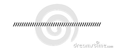 Slash line. Border with diagonal lines. Angle of tilt stripes. Black pattern of footer. Diagonal parallel lines divider strip Vector Illustration