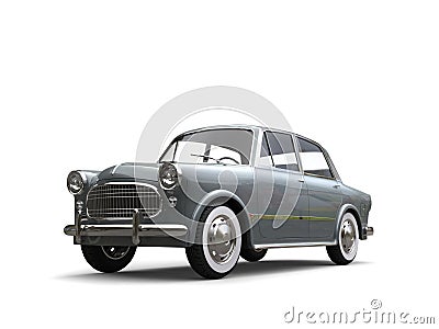 Slate gray small compact vintage car Stock Photo