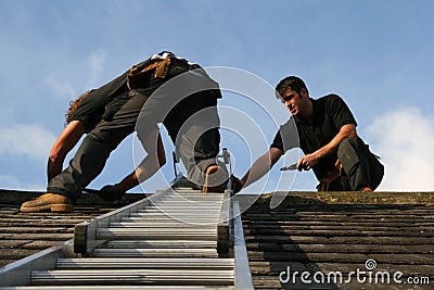 Slate roofing Stock Photo