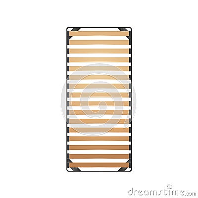 Slats Bed Frame Vector Illustration