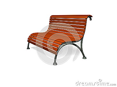 Slatted Park Bench Stock Photo