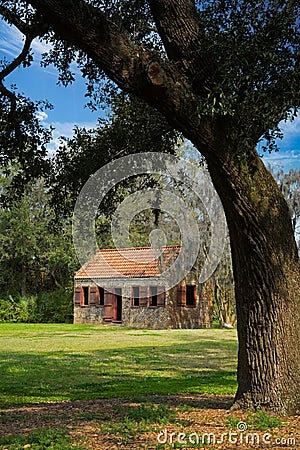 Slave Cabins Boone Hall Plantation Charleston, South Carolina, USA Stock Photo