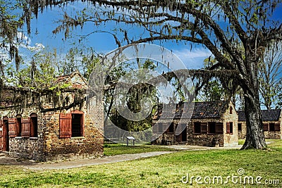 Slave Cabins Boone Hall Plantation Charleston, South Carolina, USA Editorial Stock Photo