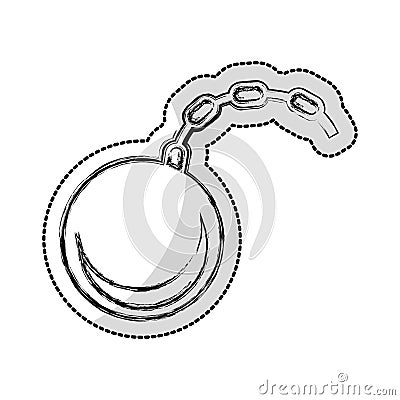 slave fetter isolated icon Cartoon Illustration