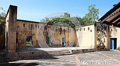 Slave holding rooms on prison island in zanzibar Stock Photo