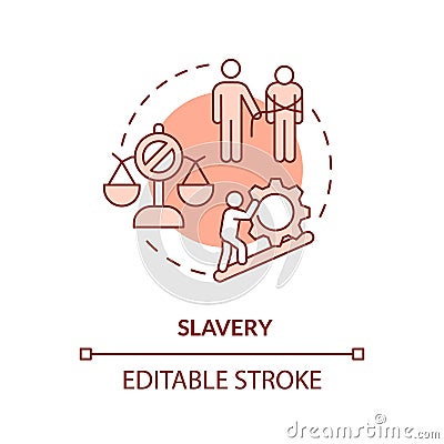 Slavery red concept icon Vector Illustration