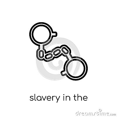 slavery in the united states icon. Trendy modern flat linear vector slavery in the united states icon on white background from th Vector Illustration