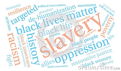 Slavery Word Cloud Stock Photo