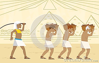 Slaves In Egypt Vector Illustration