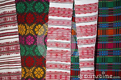 Slavic embroidered towels Stock Photo
