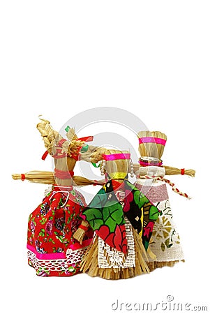 Slavic holiday carnival dolls Stock Photo