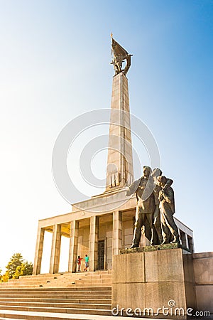 Slavin - memorial monument and cemetery for Soviet Army soldiers Editorial Stock Photo