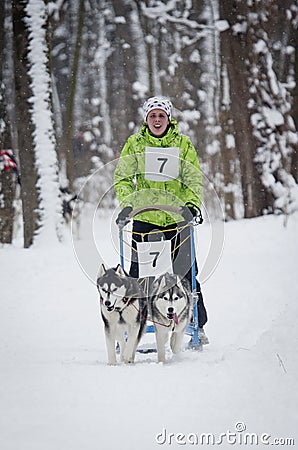 Sled Dog Race in Kharkiv, Ukraine Editorial Stock Photo