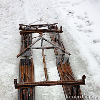 Sled of metall Stock Photo