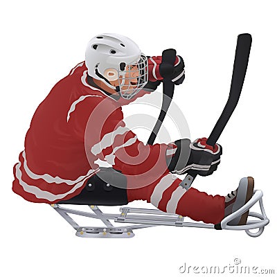 Sledge hockey Vector Illustration