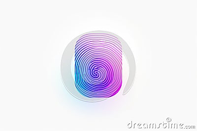 Sleek biometric authentication concept with fingerprint pattern, tech-savvy visual icon. Stock Photo