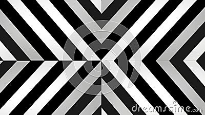 Sleek Black And White Striped Background With Geometric Symmetry Cartoon Illustration