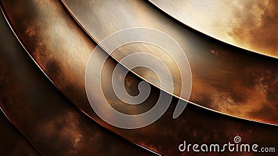 Sleek bronze background with smooth curves. Modern, elegant design. Reflective surface with subtle gradient. Abstract pattern Stock Photo