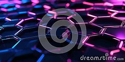 A sleek 3D abstract background featuring an intricate honeycomb pattern, softly illuminated by Stock Photo
