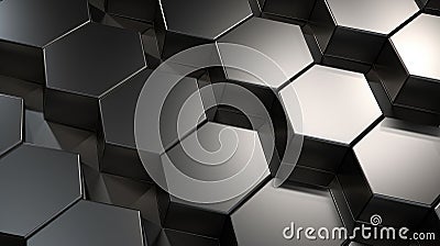 Sleek Dynamic Hexagonal Pattern with Varied Lighting for Modern Background Stock Photo
