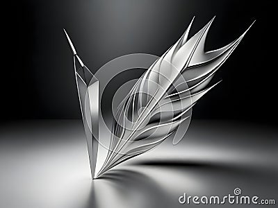 Sleek Elegance: Captivating Silver Arrow Artwork Stock Photo