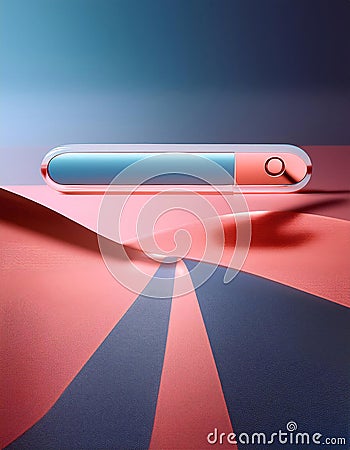A sleek futuristic search bar hovering over a minimalist pastel landscape with smooth textures and abstract patterns Generative AI Stock Photo
