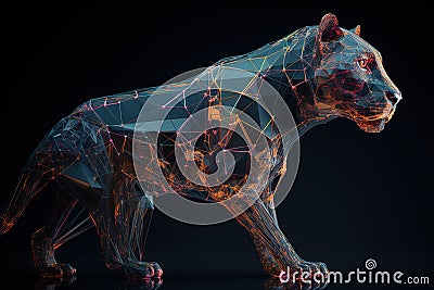 A sleek and graceful panther in the jungle. Generative AI Stock Photo