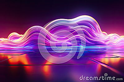 sleek and minimalistic background with floating holographic elements, creating a futuristic and immersive visual experience Stock Photo