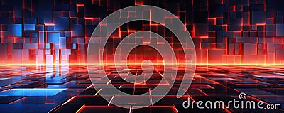 sleek minimalistic background with high-tech elements and digital grids, representing the cutting-edge world panorama Stock Photo