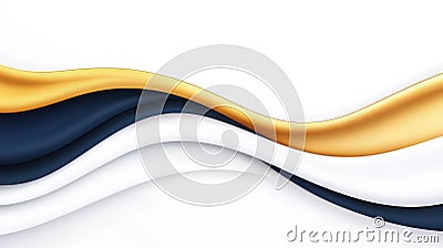A sleek, modern abstract design featuring gold stripes on a white backdrop, creating a dynamic waving flag effect Cartoon Illustration