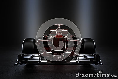 Sleek team motor sports racing car with studio lighting. Cartoon Illustration
