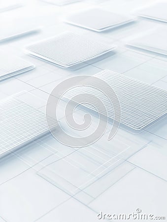 Sleek UIUX wireframe background with transparent elements and mockups for digital resource branding Stock Photo