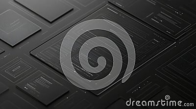 Sleek UIUX wireframe design with transparent elements and soft grid lines for digital branding and mockups Stock Photo
