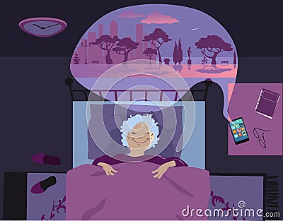 Sleep aid app Vector Illustration