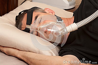 Sleep Apnea and CPAP Stock Photo