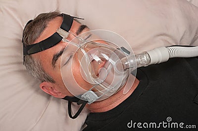 Sleep Apnea and CPAP Stock Photo