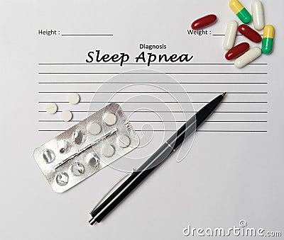 Sleep Apnea diagnosis written on a white piece of paper Stock Photo