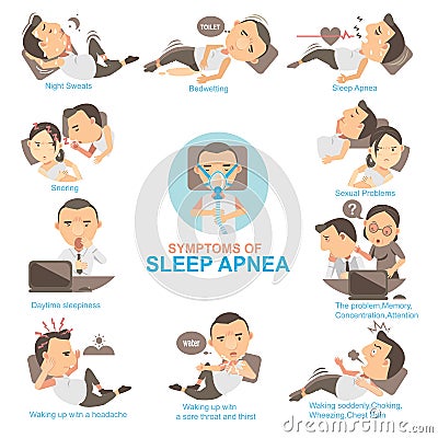 Sleep Apnea Vector Illustration